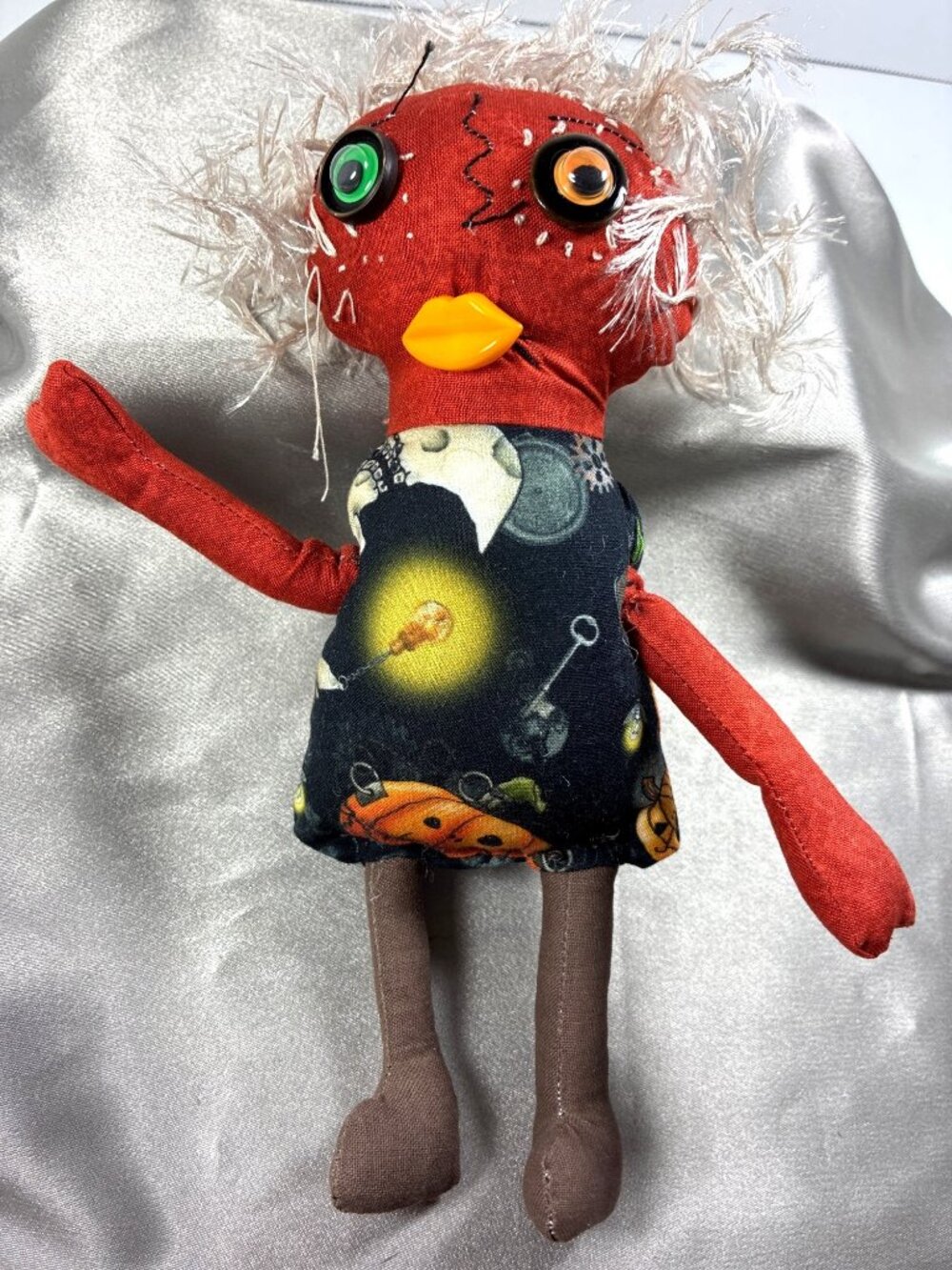 Shirley's Critters Handmade Halloween Rag Doll Primitive Folk Art 8"